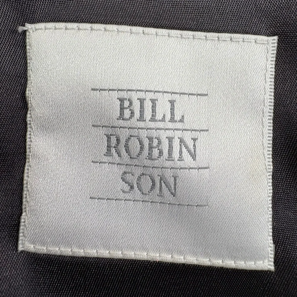 Bill Robinson 46R Grey Check Plaid Wool Lambswool‎ 3-Button Blazer Sport Coat